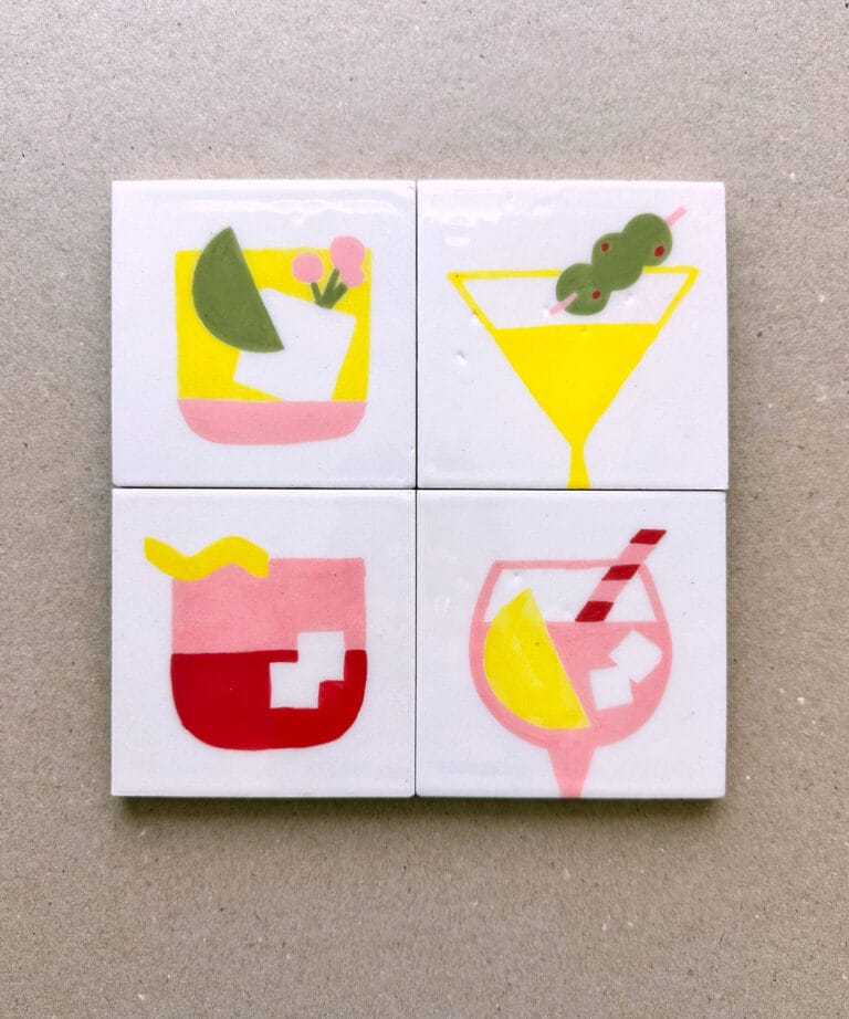 Ceramic Coaster "Coctails"