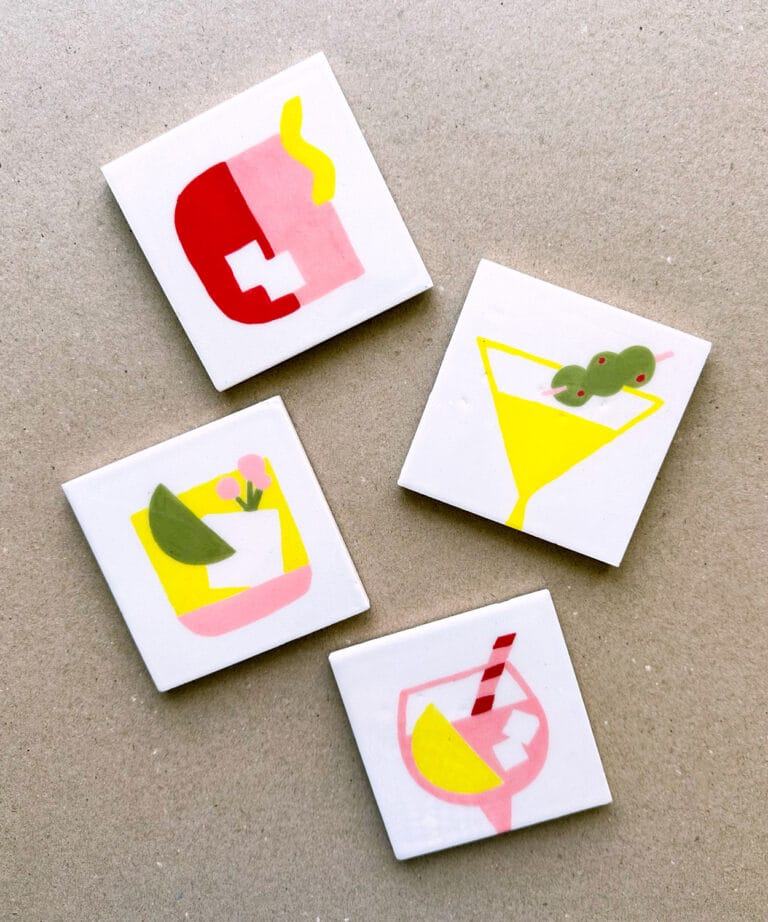 Ceramic Coaster "Coctails"