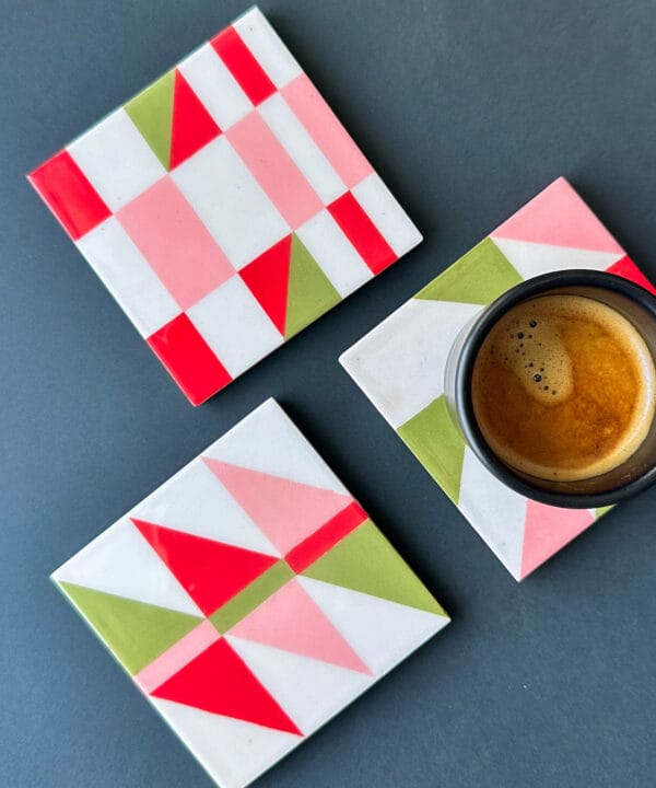 Ceramic Coaster "Crosslines"